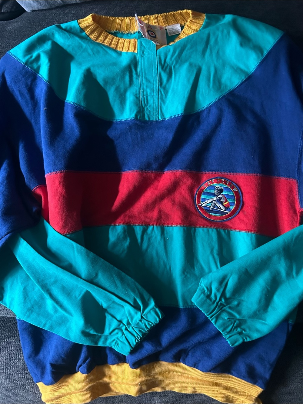 Vtg 90s RAF Roughwear Color Block Jacket Rough Wear Medium
